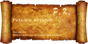 Petrács Kristóf névjegykártya